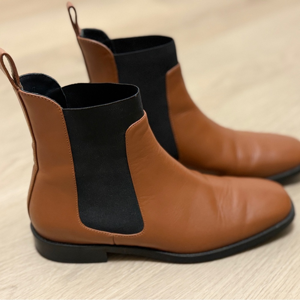 Everlane Italian Leather Chelsea Boots Cognac Brown Women’s Size 7 Made in Italy - Picture 13 of 13